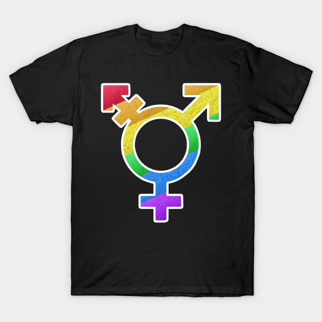 Rainbow Transgender Symbol T-Shirt by Wanderer Bat